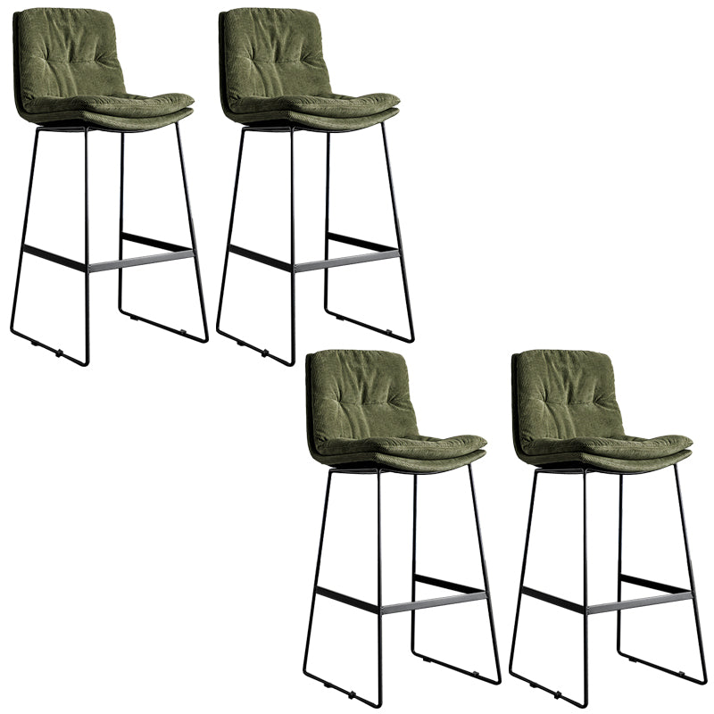 Modern Backrest Armless Counter Stool Iron Cafe Bar Stool with Cushion