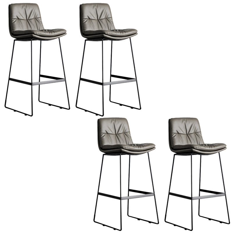 Modern Backrest Armless Counter Stool Iron Cafe Bar Stool with Cushion