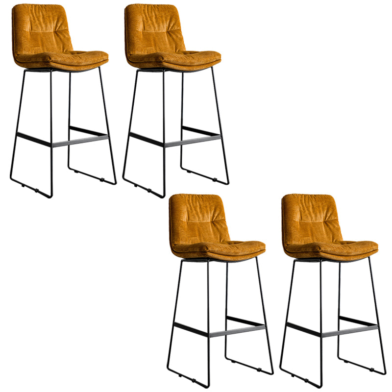 Modern Backrest Armless Counter Stool Iron Cafe Bar Stool with Cushion