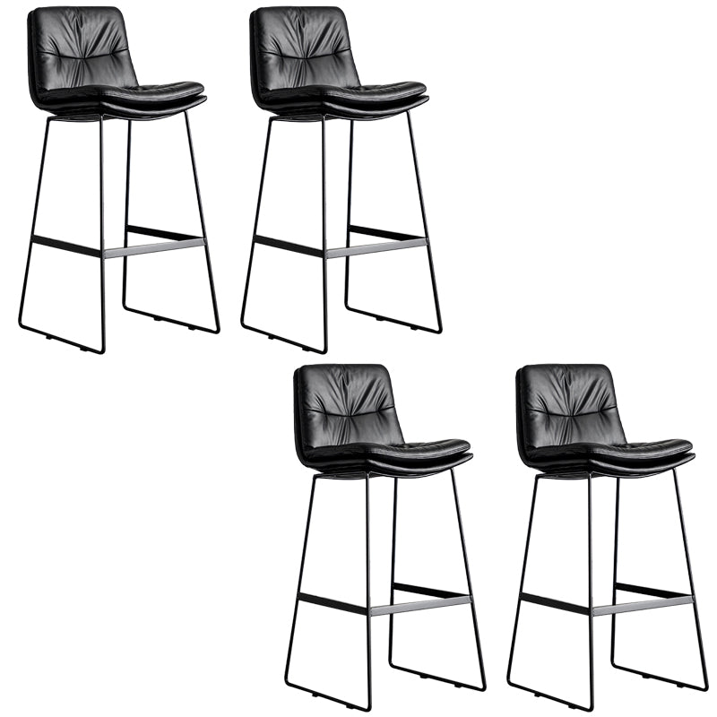Modern Backrest Armless Counter Stool Iron Cafe Bar Stool with Cushion