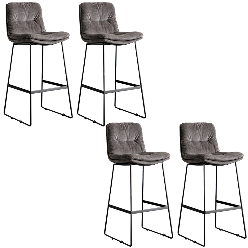 Modern Backrest Armless Counter Stool Iron Cafe Bar Stool with Cushion