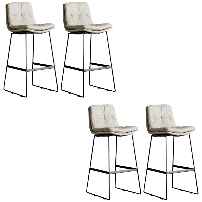 Modern Backrest Armless Counter Stool Iron Cafe Bar Stool with Cushion