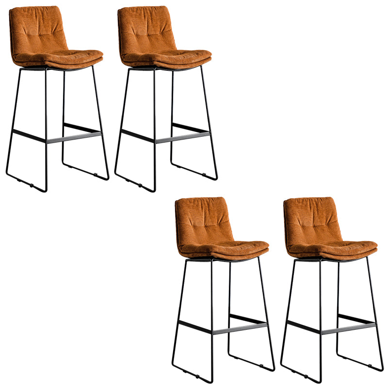 Modern Backrest Armless Counter Stool Iron Cafe Bar Stool with Cushion