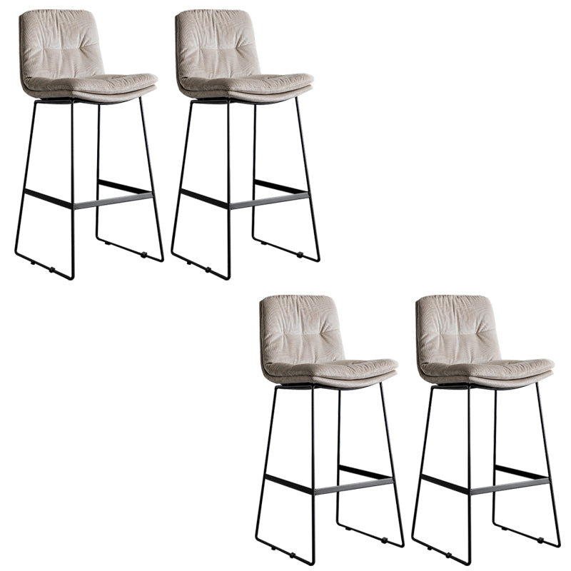 Modern Backrest Armless Counter Stool Iron Cafe Bar Stool with Cushion