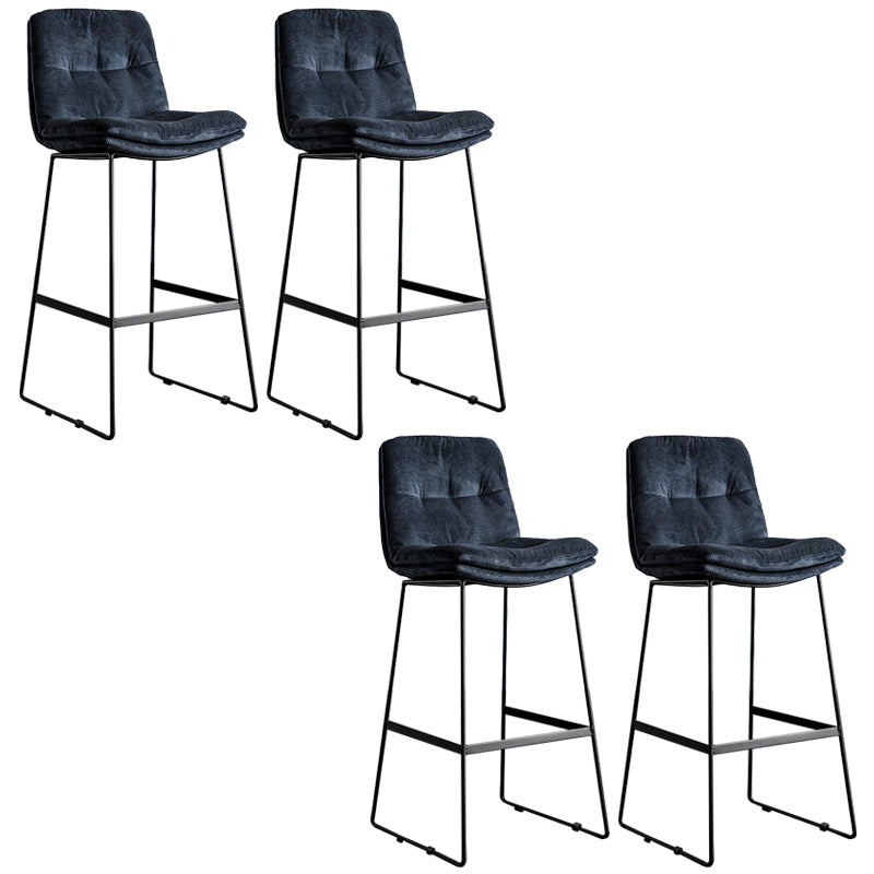 Modern Backrest Armless Counter Stool Iron Cafe Bar Stool with Cushion