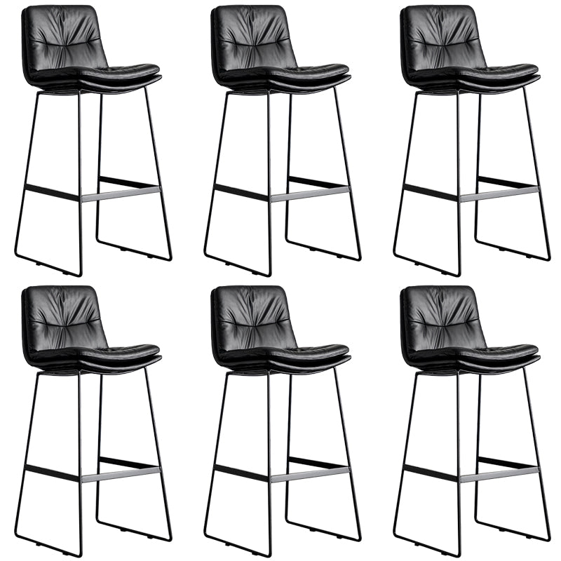 Modern Backrest Armless Counter Stool Iron Cafe Bar Stool with Cushion