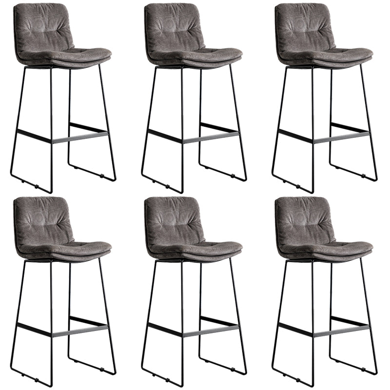 Modern Backrest Armless Counter Stool Iron Cafe Bar Stool with Cushion