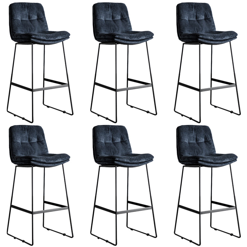 Modern Backrest Armless Counter Stool Iron Cafe Bar Stool with Cushion
