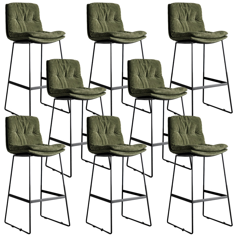 Modern Backrest Armless Counter Stool Iron Cafe Bar Stool with Cushion