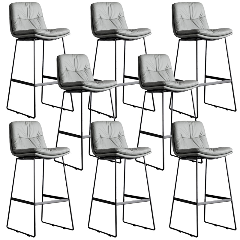 Modern Backrest Armless Counter Stool Iron Cafe Bar Stool with Cushion