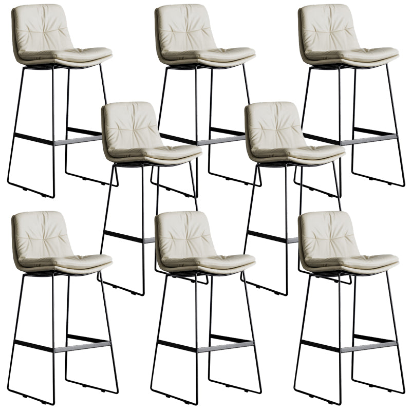 Modern Backrest Armless Counter Stool Iron Cafe Bar Stool with Cushion