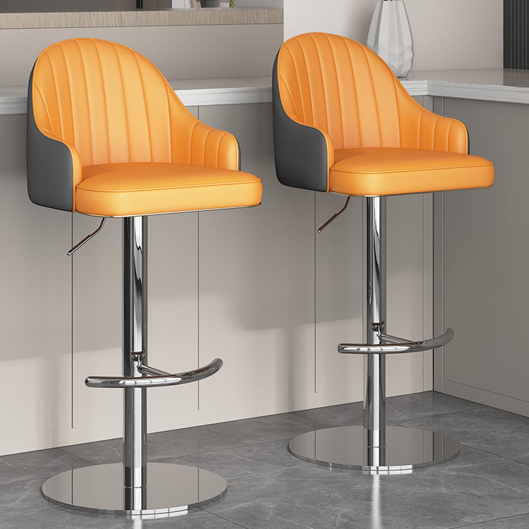 Industrial Backrest Elevatable Counter Stool Iron Cafe Bar Stool with Cushion and Pedal