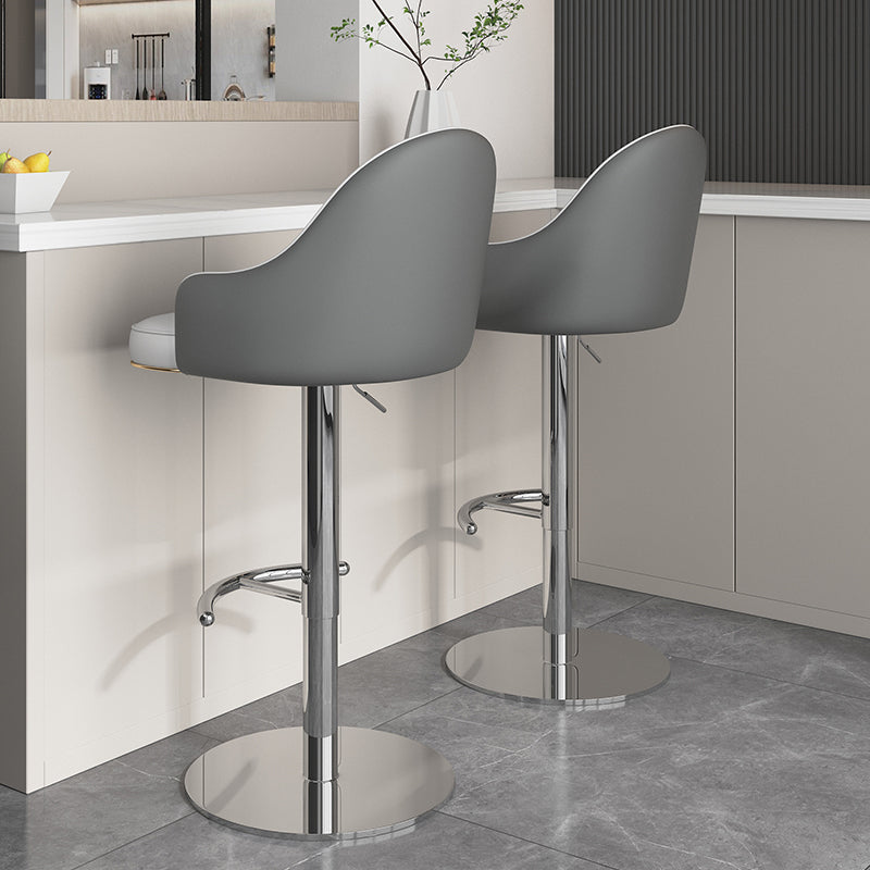 Industrial Backrest Elevatable Counter Stool Iron Cafe Bar Stool with Cushion and Pedal