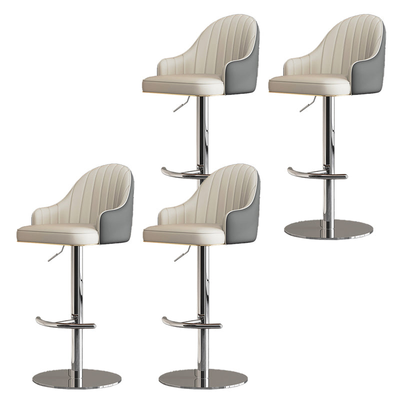 Industrial Backrest Elevatable Counter Stool Iron Cafe Bar Stool with Cushion and Pedal