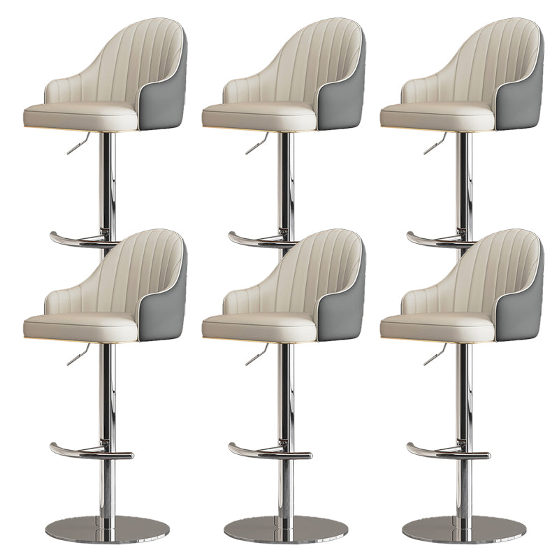 Industrial Backrest Elevatable Counter Stool Iron Cafe Bar Stool with Cushion and Pedal