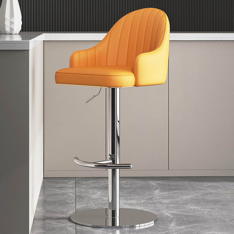 Industrial Backrest Elevatable Counter Stool Iron Cafe Bar Stool with Cushion and Pedal