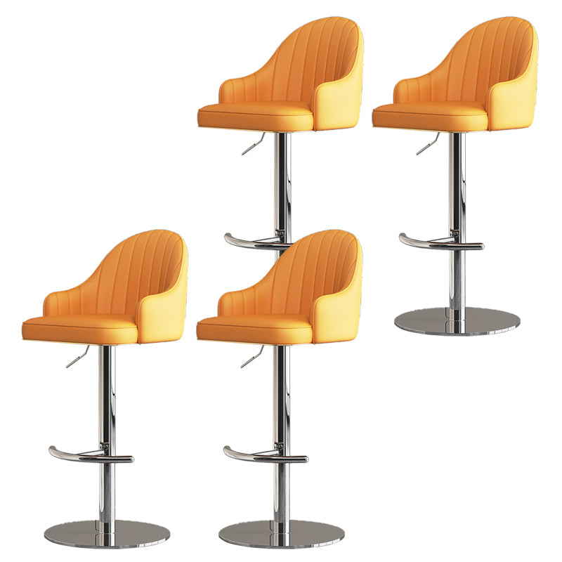 Industrial Backrest Elevatable Counter Stool Iron Cafe Bar Stool with Cushion and Pedal