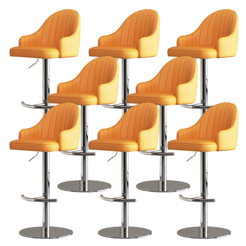 Industrial Backrest Elevatable Counter Stool Iron Cafe Bar Stool with Cushion and Pedal