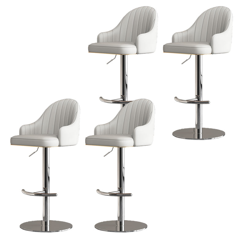Industrial Backrest Elevatable Counter Stool Iron Cafe Bar Stool with Cushion and Pedal