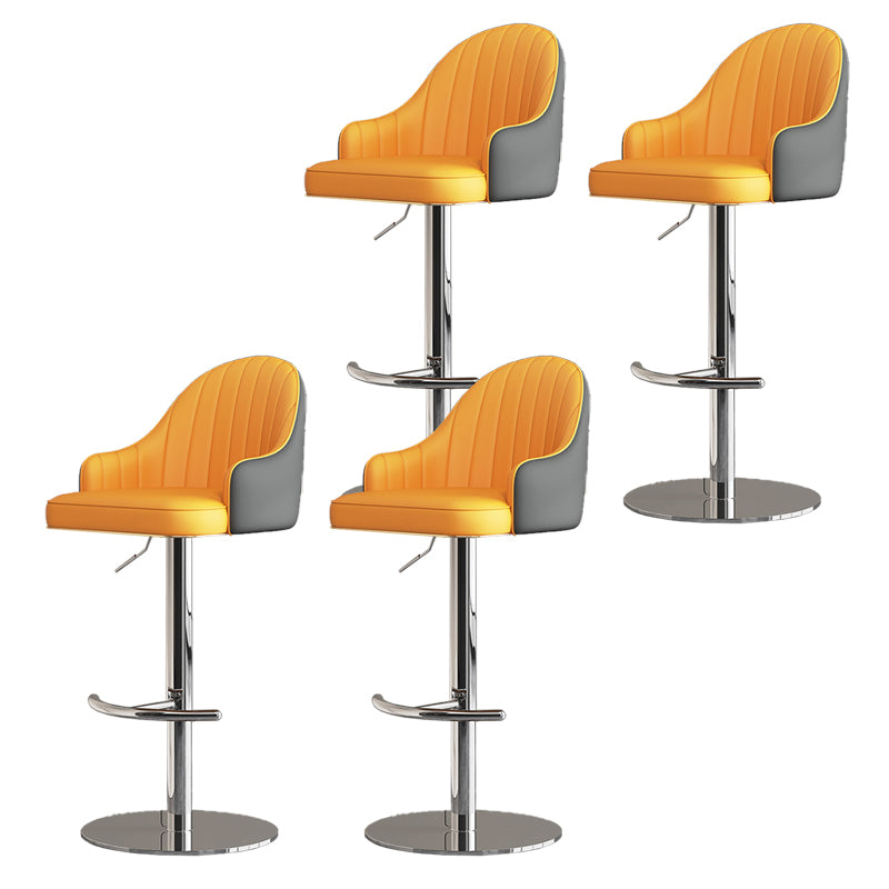 Industrial Backrest Elevatable Counter Stool Iron Cafe Bar Stool with Cushion and Pedal