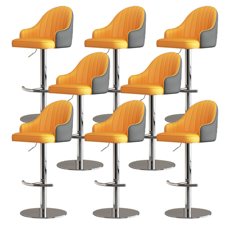 Industrial Backrest Elevatable Counter Stool Iron Cafe Bar Stool with Cushion and Pedal