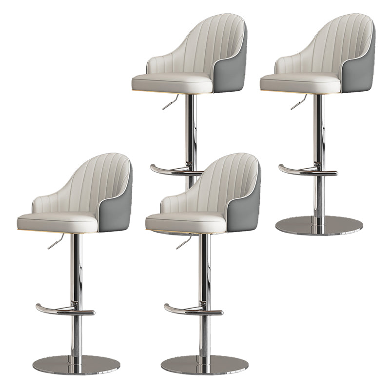 Industrial Backrest Elevatable Counter Stool Iron Cafe Bar Stool with Cushion and Pedal