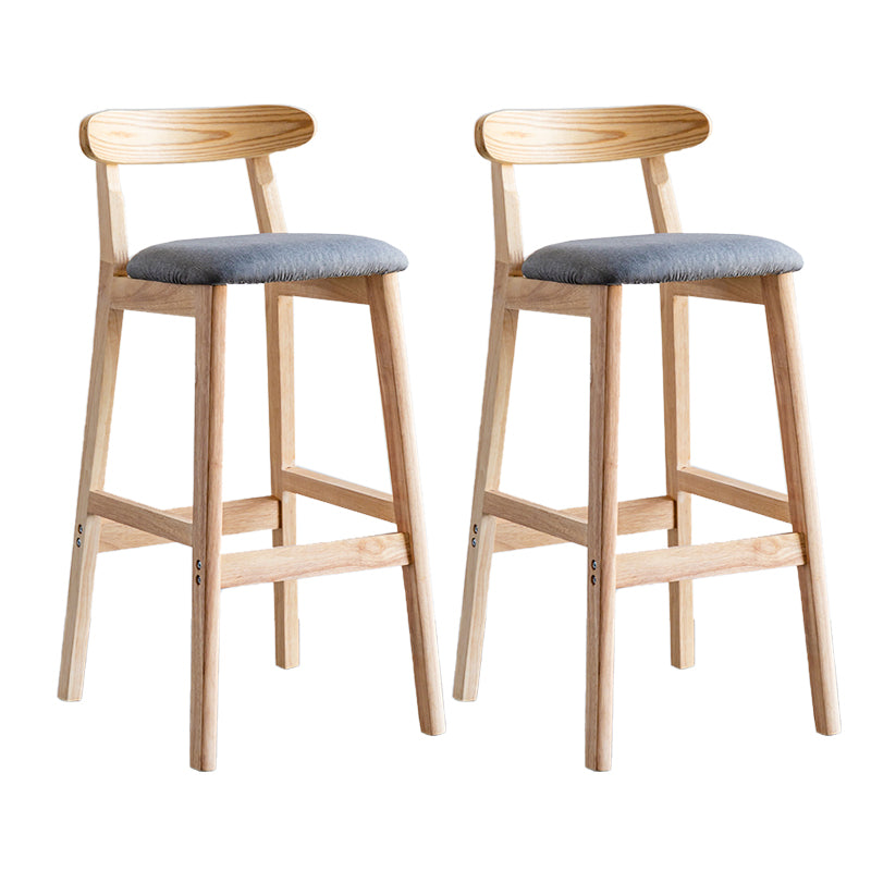 Industrial Backrest Armless Counter Stool Wood Cafe Bar Stool with Pedal and Cushion