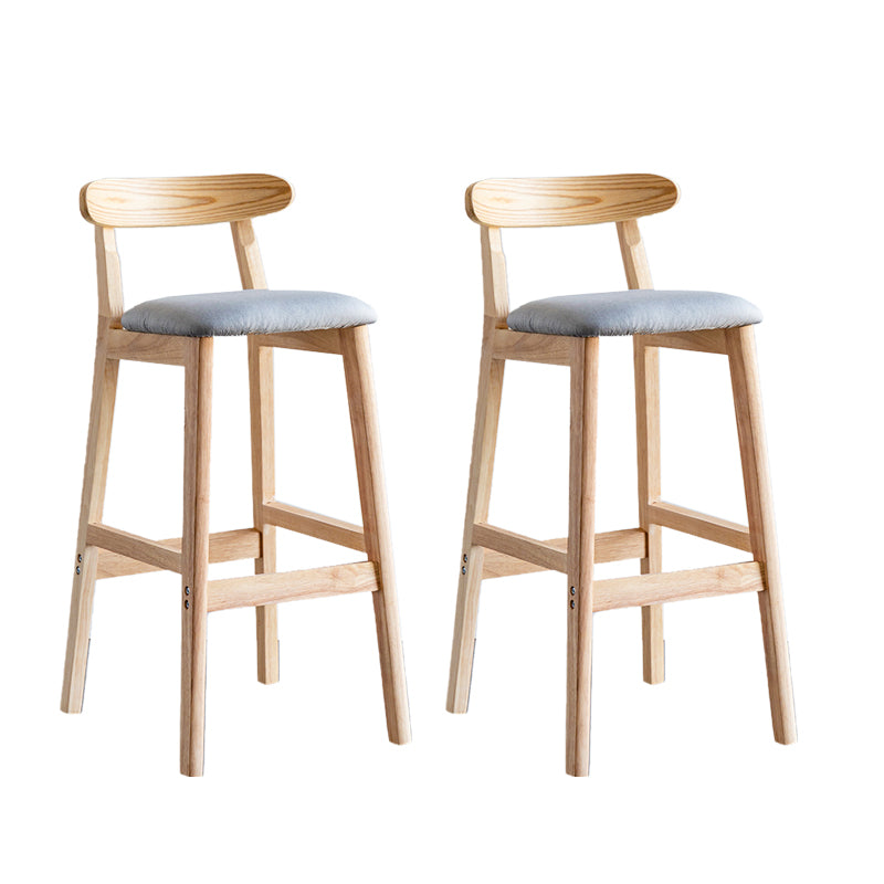 Industrial Backrest Armless Counter Stool Wood Cafe Bar Stool with Pedal and Cushion