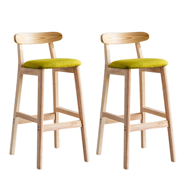 Industrial Backrest Armless Counter Stool Wood Cafe Bar Stool with Pedal and Cushion