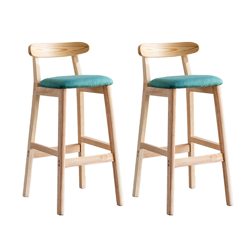Industrial Backrest Armless Counter Stool Wood Cafe Bar Stool with Pedal and Cushion
