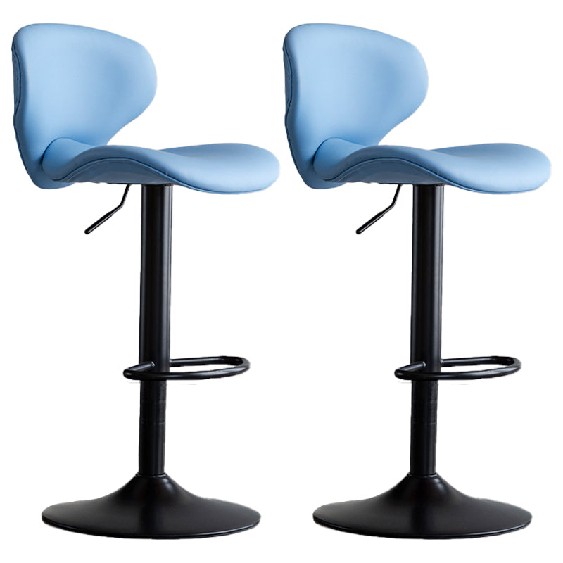 Swivel Adjustable Height Bar Stool Industrial Faux Leather Bar Stool with Footrest
