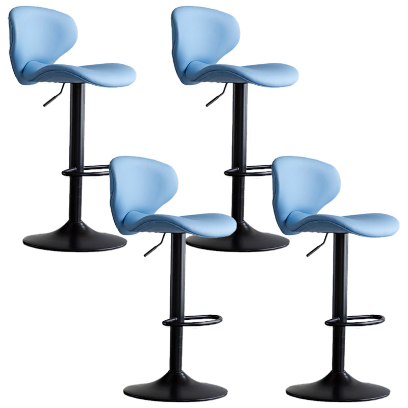 Swivel Adjustable Height Bar Stool Industrial Faux Leather Bar Stool with Footrest