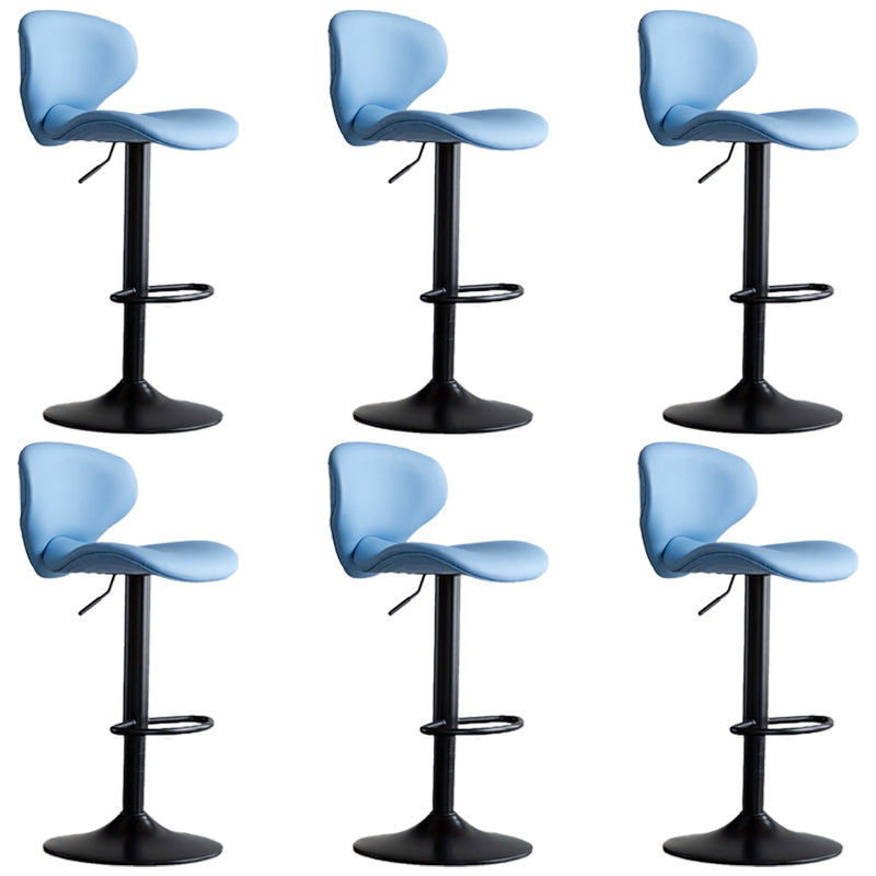 Swivel Adjustable Height Bar Stool Industrial Faux Leather Bar Stool with Footrest