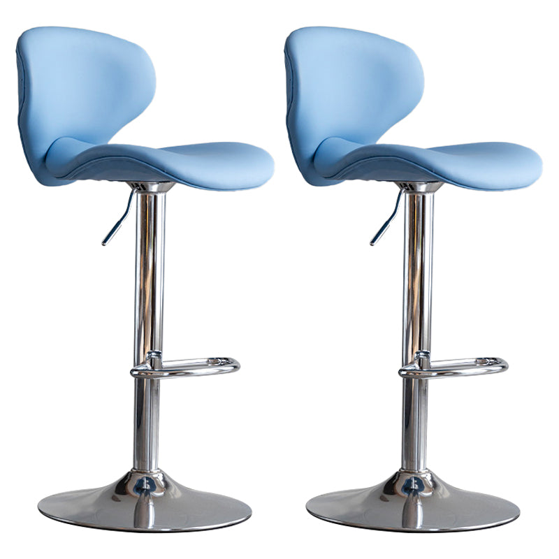 Swivel Adjustable Height Bar Stool Industrial Faux Leather Bar Stool with Footrest