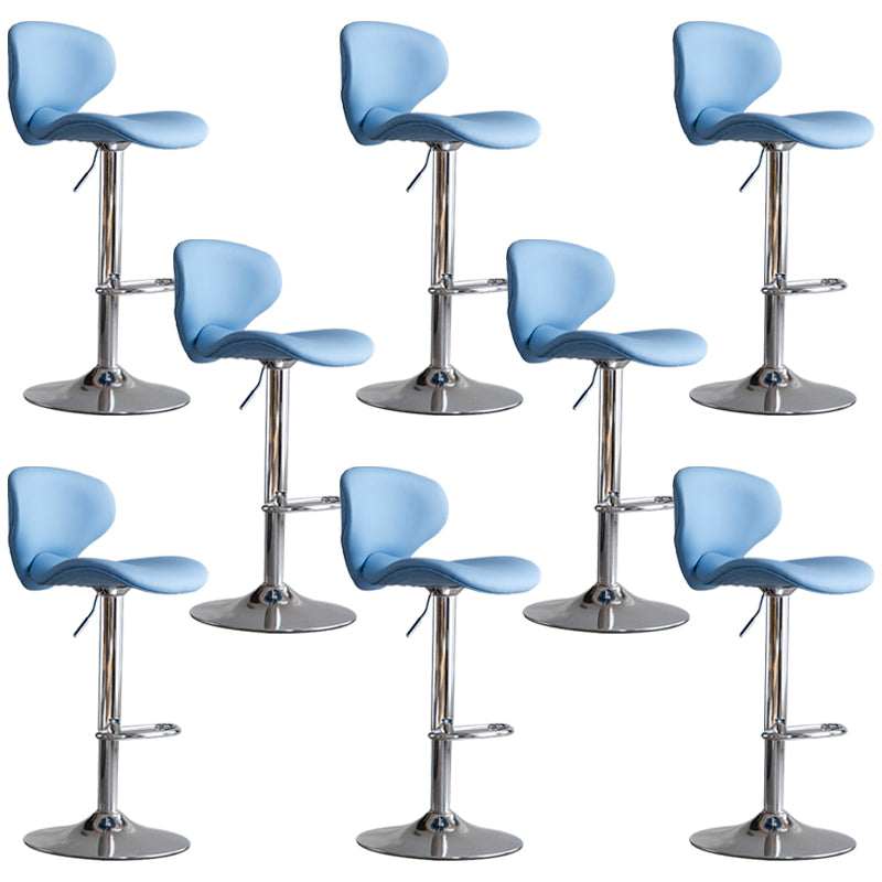 Swivel Adjustable Height Bar Stool Industrial Faux Leather Bar Stool with Footrest
