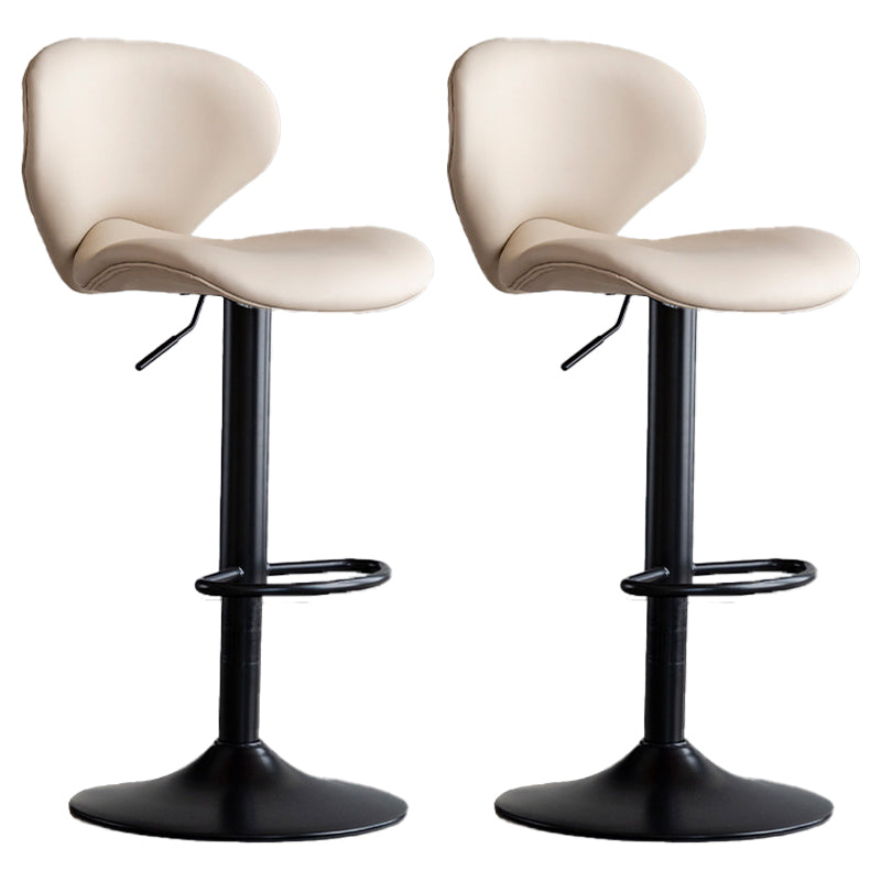 Swivel Adjustable Height Bar Stool Industrial Faux Leather Bar Stool with Footrest