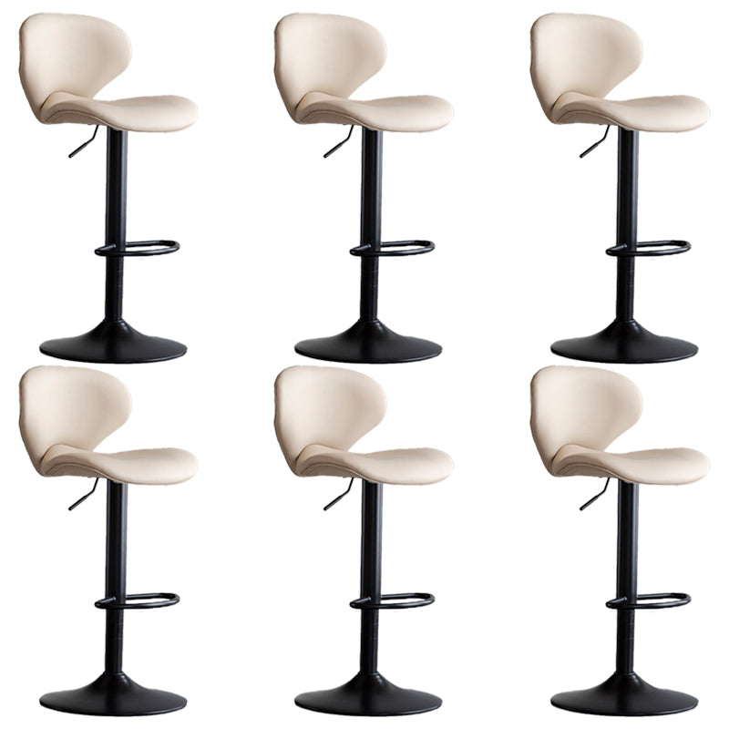 Swivel Adjustable Height Bar Stool Industrial Faux Leather Bar Stool with Footrest