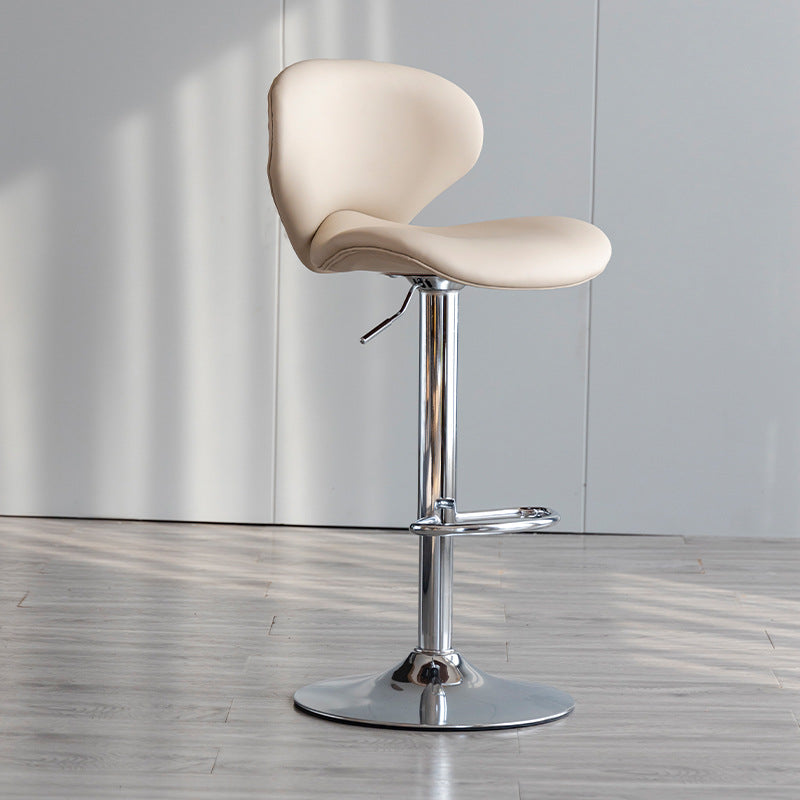 Swivel Adjustable Height Bar Stool Industrial Faux Leather Bar Stool with Footrest