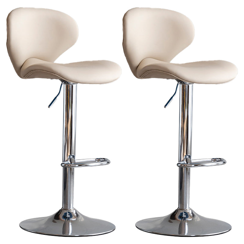 Swivel Adjustable Height Bar Stool Industrial Faux Leather Bar Stool with Footrest