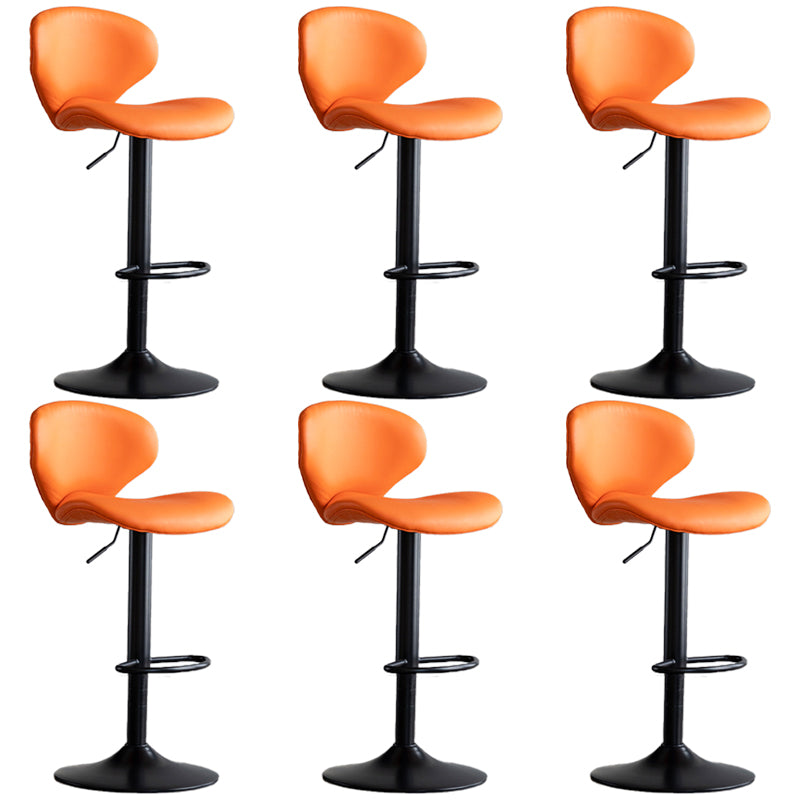 Swivel Adjustable Height Bar Stool Industrial Faux Leather Bar Stool with Footrest