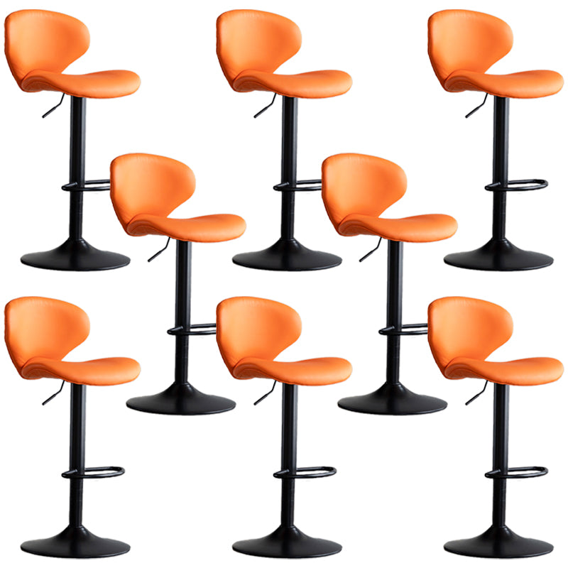 Swivel Adjustable Height Bar Stool Industrial Faux Leather Bar Stool with Footrest