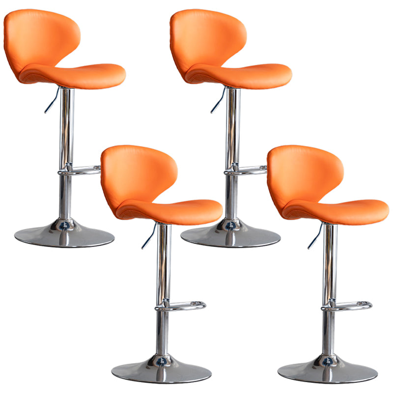 Swivel Adjustable Height Bar Stool Industrial Faux Leather Bar Stool with Footrest