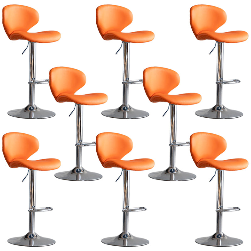 Swivel Adjustable Height Bar Stool Industrial Faux Leather Bar Stool with Footrest