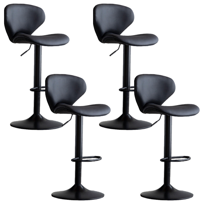 Swivel Adjustable Height Bar Stool Industrial Faux Leather Bar Stool with Footrest