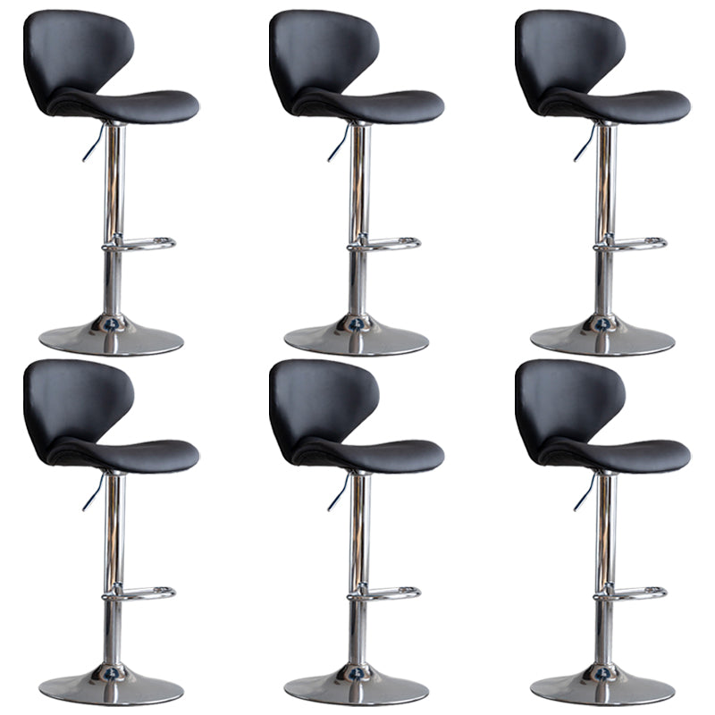 Swivel Adjustable Height Bar Stool Industrial Faux Leather Bar Stool with Footrest