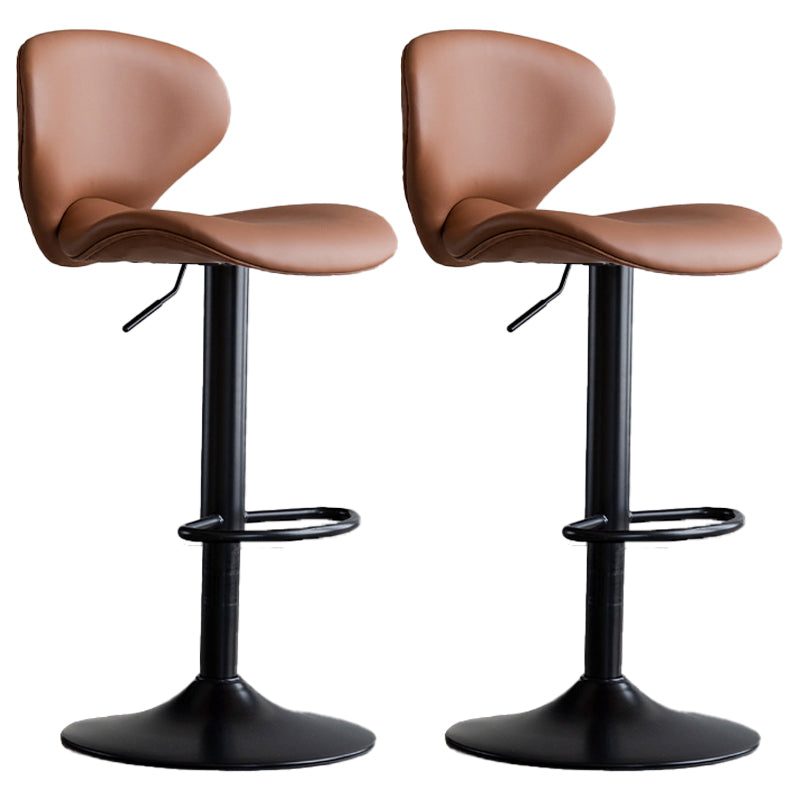 Swivel Adjustable Height Bar Stool Industrial Faux Leather Bar Stool with Footrest