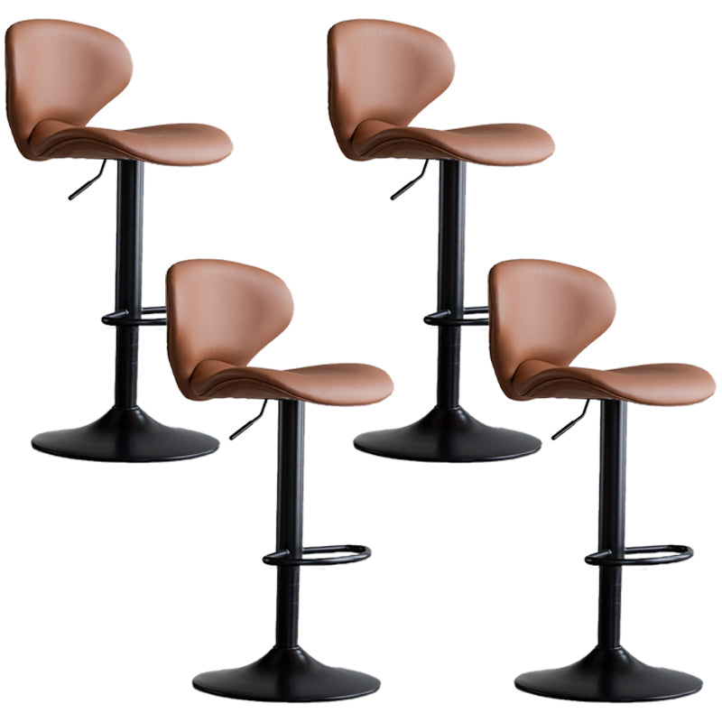 Swivel Adjustable Height Bar Stool Industrial Faux Leather Bar Stool with Footrest
