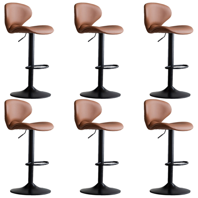 Swivel Adjustable Height Bar Stool Industrial Faux Leather Bar Stool with Footrest