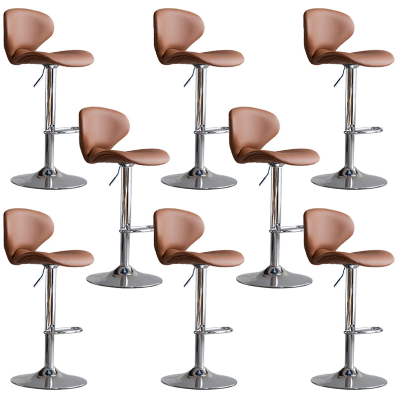 Swivel Adjustable Height Bar Stool Industrial Faux Leather Bar Stool with Footrest