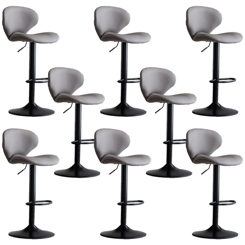 Swivel Adjustable Height Bar Stool Industrial Faux Leather Bar Stool with Footrest